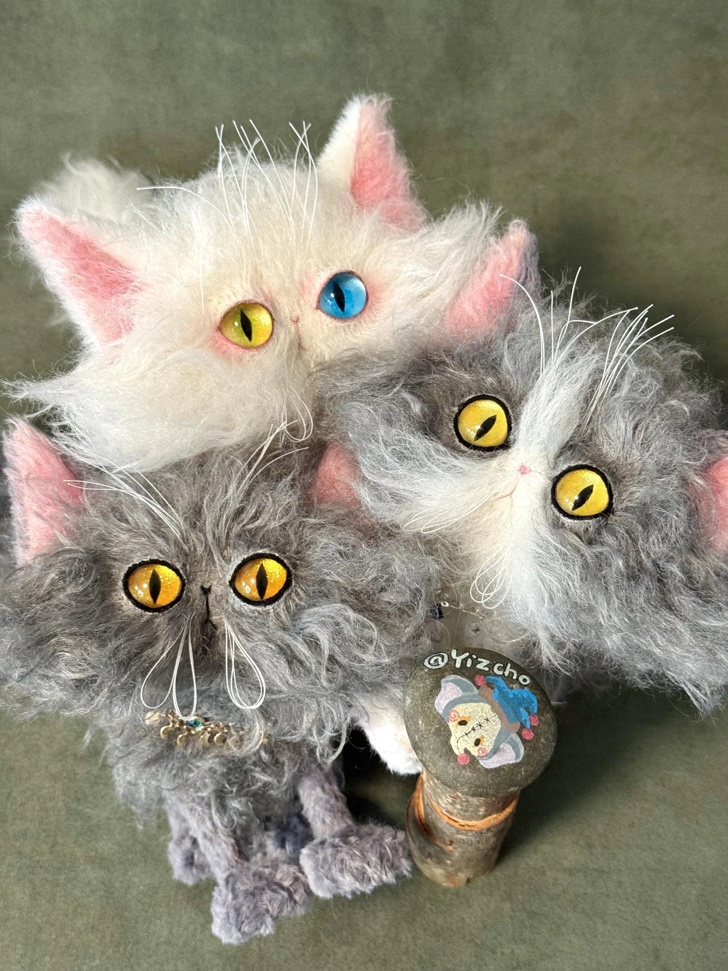 Three Mihuatangs - OOAK Handmade Fluffy Art Doll Set by Yizcho