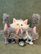 Three Mihuatangs - OOAK Handmade Fluffy Art Doll Set by Yizcho
