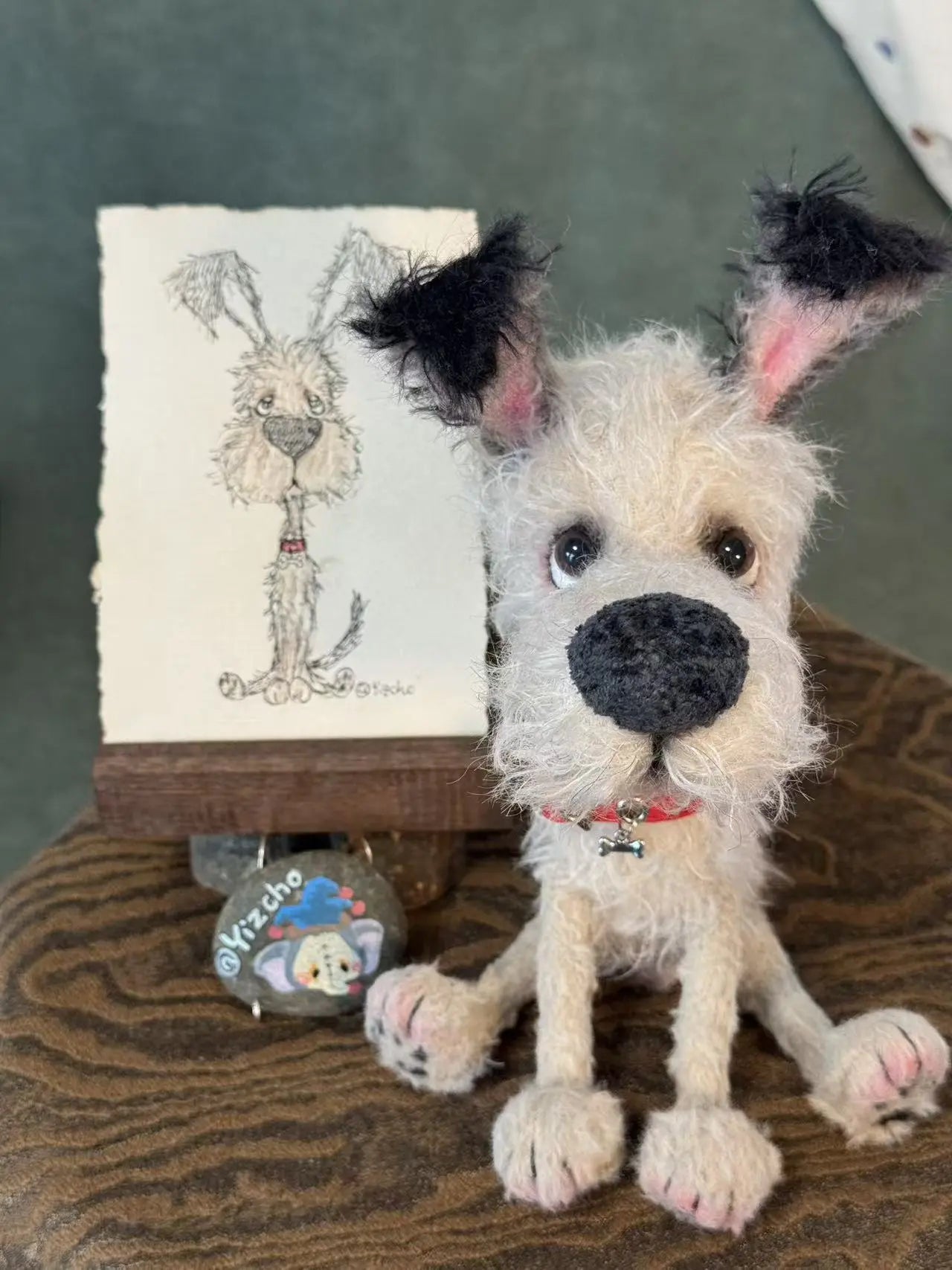 Wandering Pup - OOAK Handmade Artist Dog Doll by Yizcho - Handcrafted Artisan Collectible - SoftLore