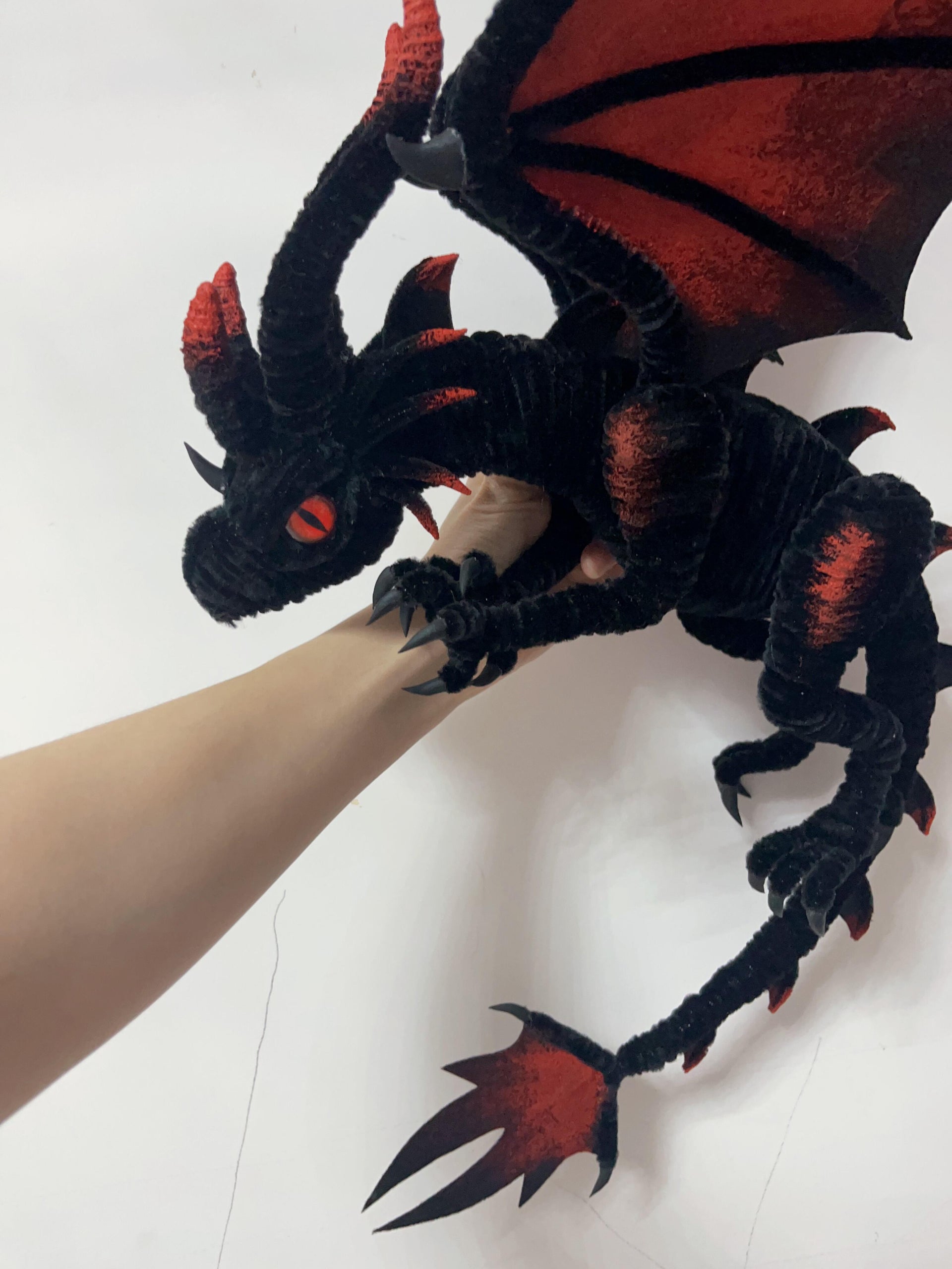 Black Dragon Art Doll DIY Kit - Poseable Fantasy Creature Craft Tutorial - Handcrafted Artisan Collectible - SoftLore