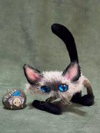 OOAK Siamese Cat Artist Doll by Yizcho - Handcrafted Artisan Collectible - SoftLore