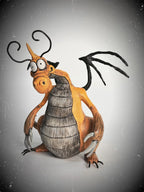 Gothic Dragonite Figurine - Handmade Dark Pokemon Sculpture