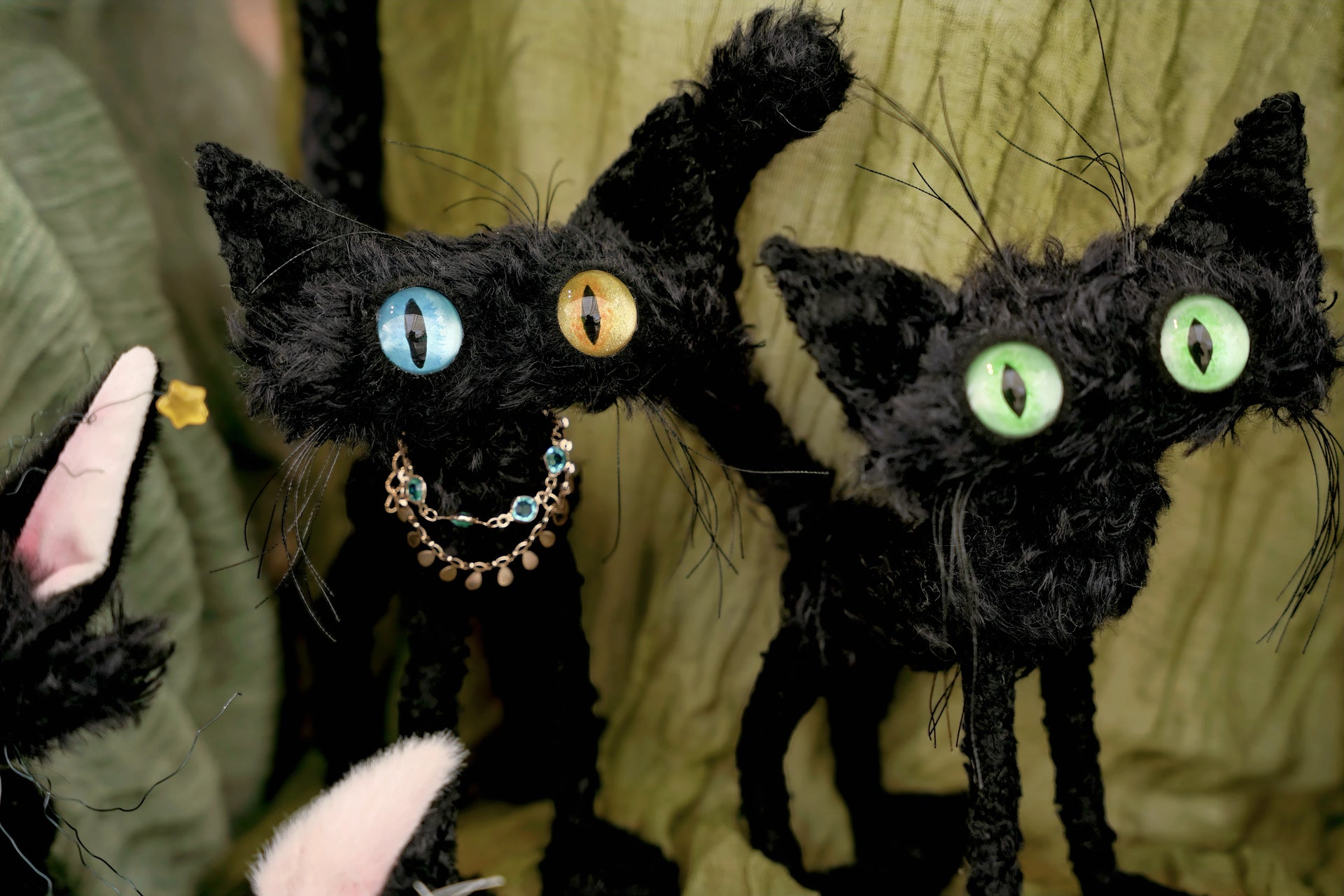 OOAK Winged Cat Art Doll - Handmade Poseable Plush by Yizcho