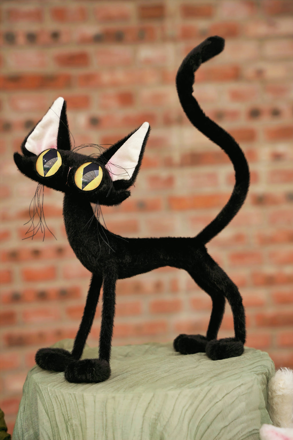 OOAK Black Cat Art Doll - Handmade Poseable Gothic Collectible - Handcrafted Artisan Collectible - SoftLore