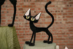 OOAK Black Cat Art Doll - Handmade Poseable Gothic Collectible - Handcrafted Artisan Collectible - SoftLore