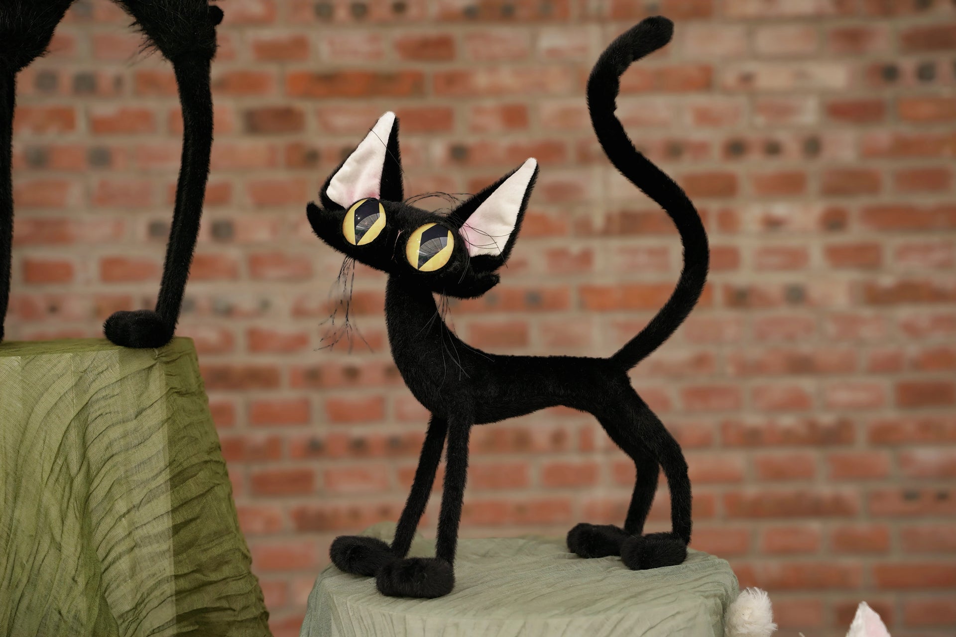 OOAK Black Cat Art Doll - Handmade Poseable Gothic Collectible - Handcrafted Artisan Collectible - SoftLore
