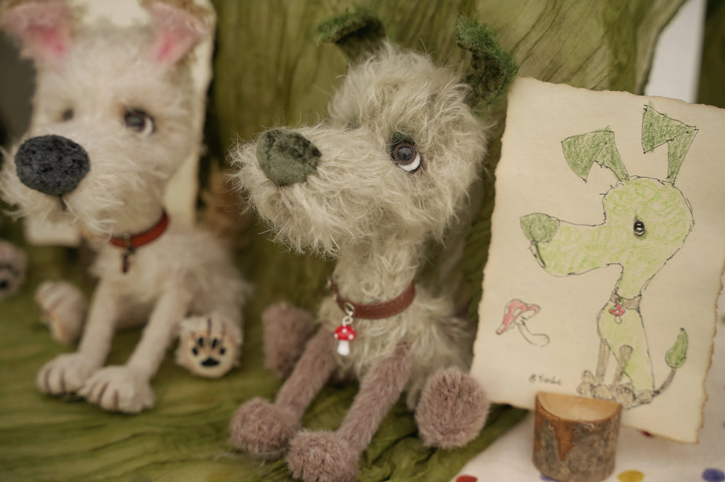 Wandering Pup - OOAK Handmade Artist Dog Doll by Yizcho - Handcrafted Artisan Collectible - SoftLore
