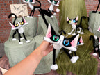 Odd-Eyed Tuxedo Cat Art Doll, OOAK Poseable Faux Mohair Plush by Yizcho