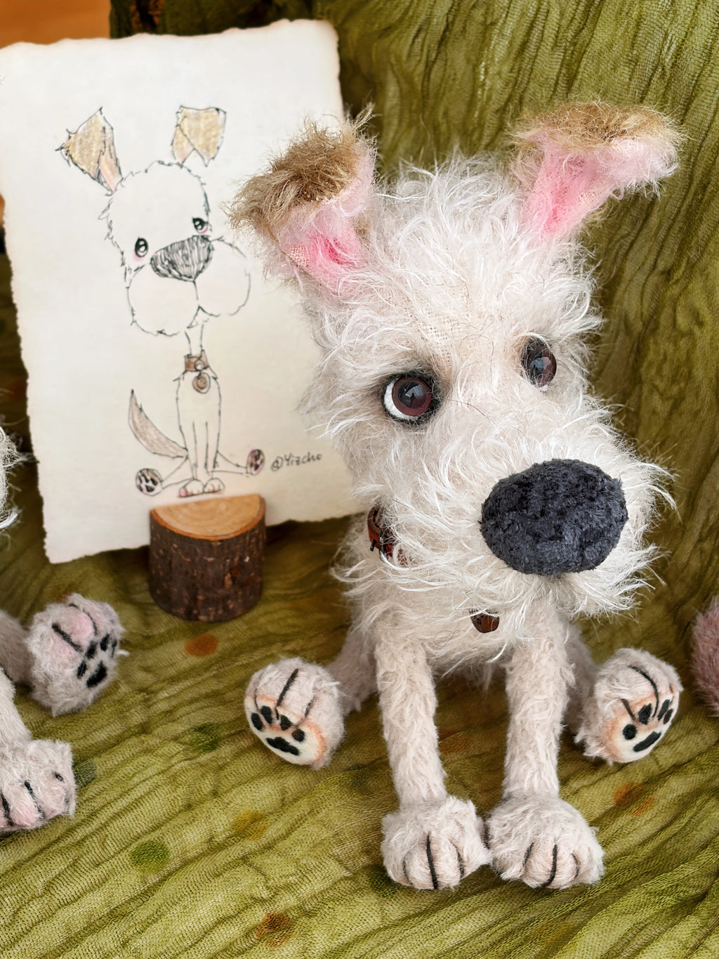 Wandering Pup - OOAK Handmade Artist Dog Doll by Yizcho - Handcrafted Artisan Collectible - SoftLore