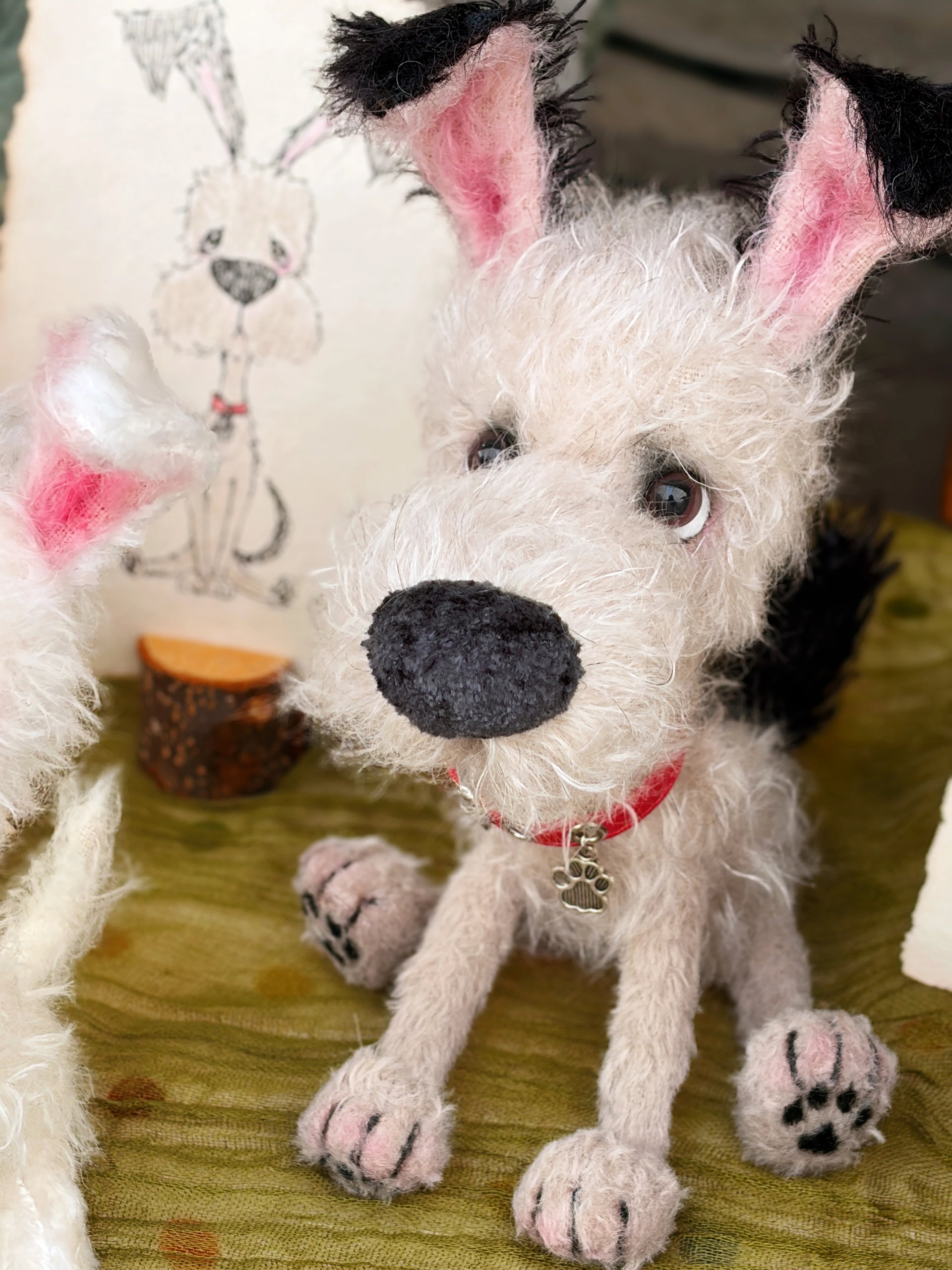 Wandering Pup - OOAK Handmade Artist Dog Doll by Yizcho - Handcrafted Artisan Collectible - SoftLore