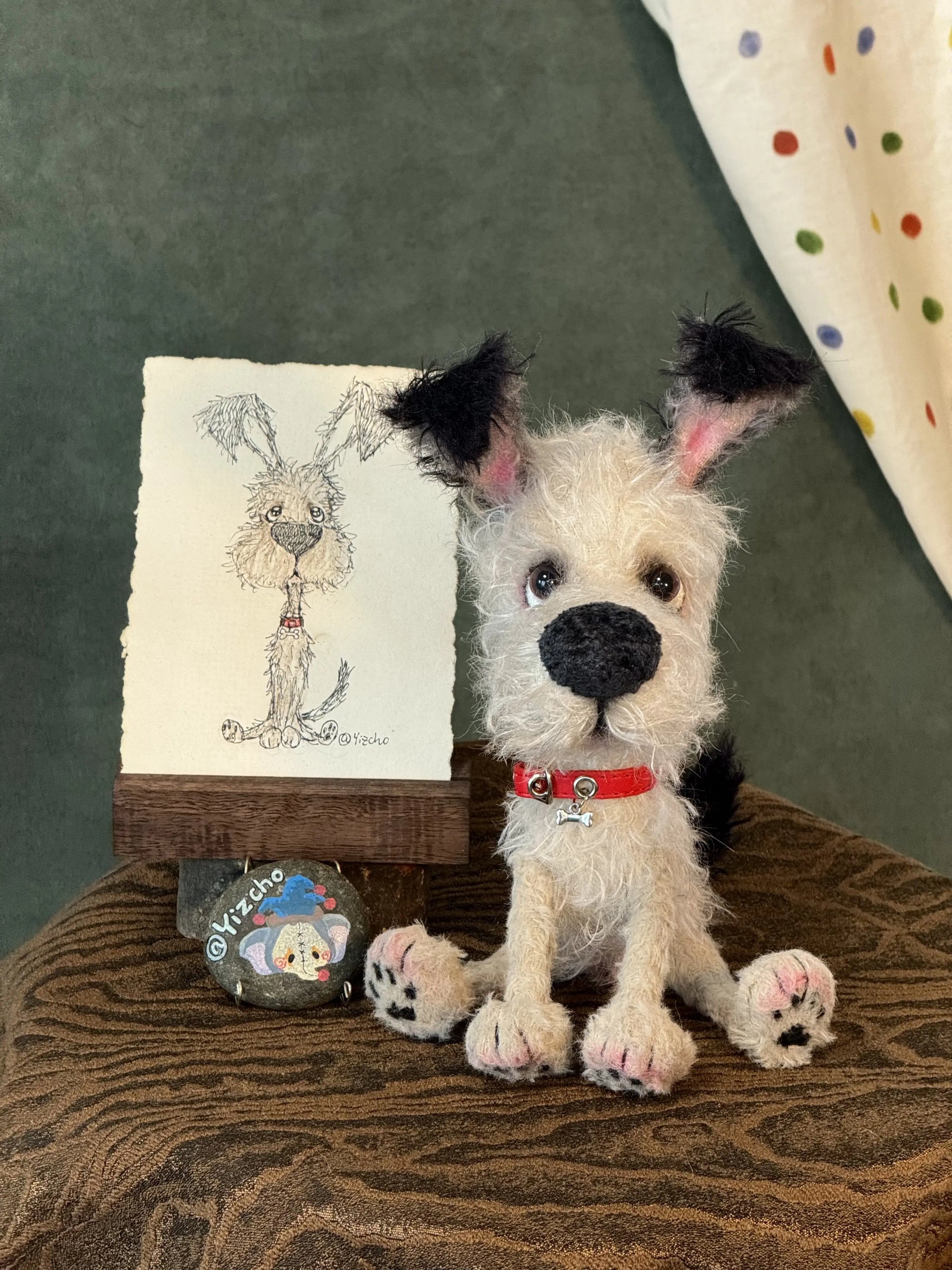 Wandering Pup - OOAK Handmade Artist Dog Doll by Yizcho - Handcrafted Artisan Collectible - SoftLore