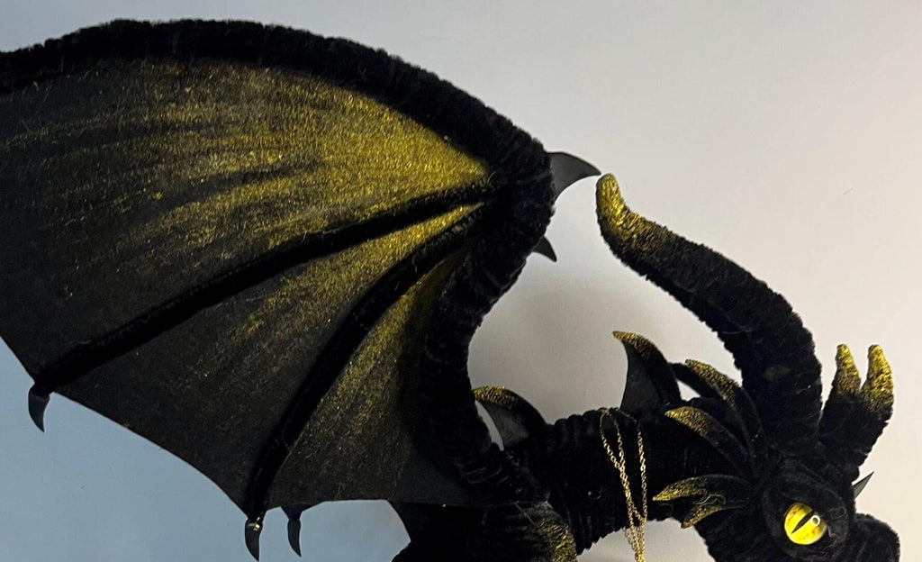 Black Dragon Art Doll DIY Kit - Poseable Fantasy Creature Craft Tutorial - Handcrafted Artisan Collectible - SoftLore