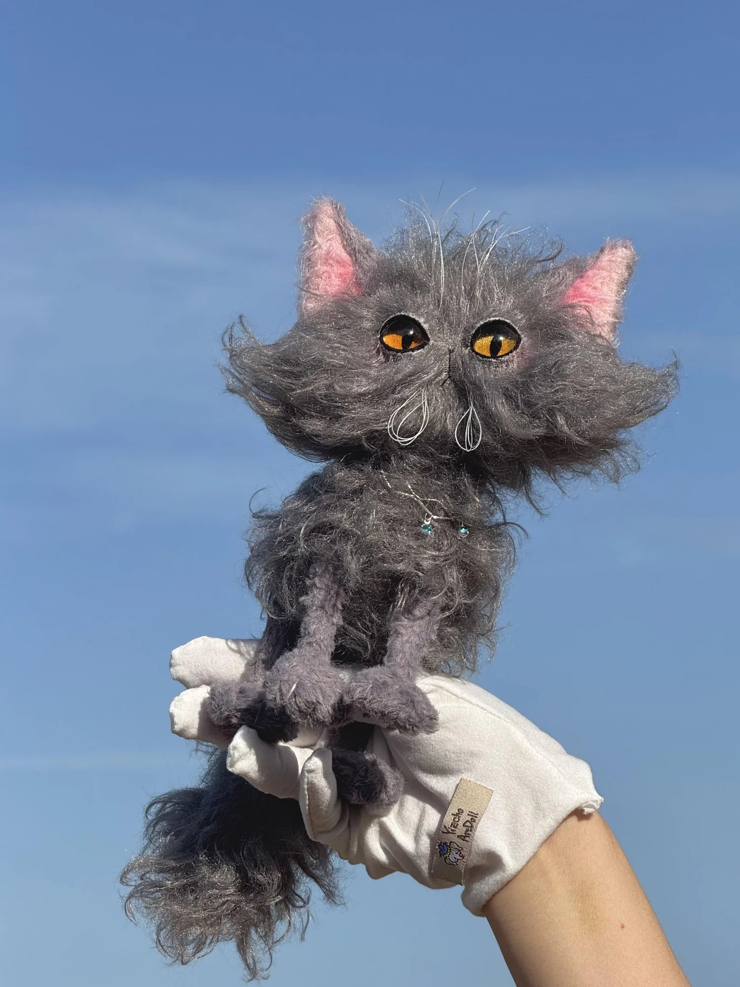 Little Dark Cloud - OOAK Handmade Cat Art Doll by Yizcho