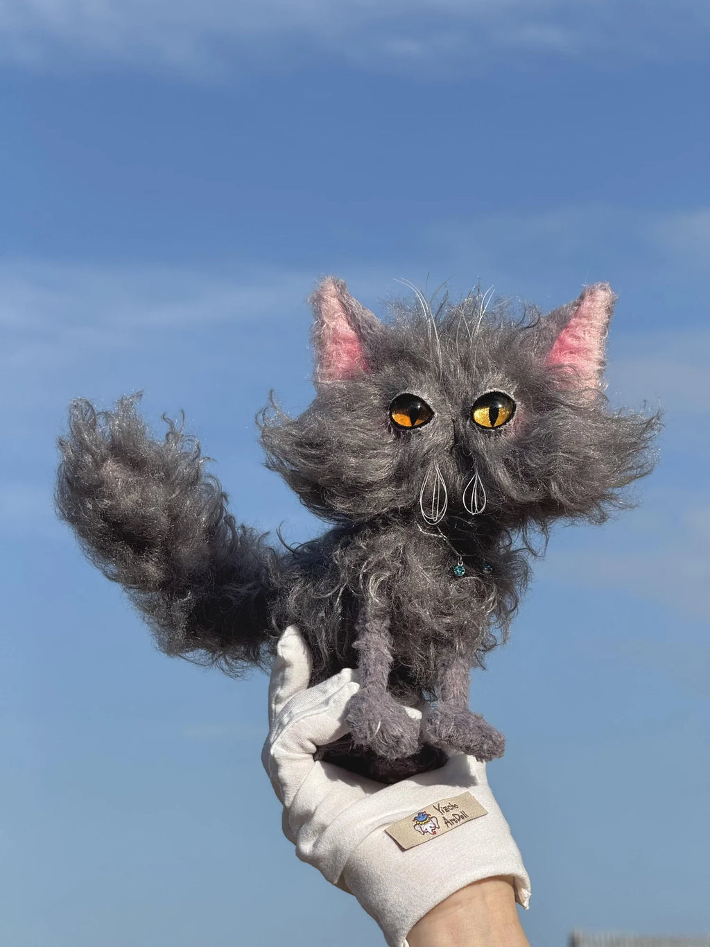 Little Dark Cloud - OOAK Handmade Cat Art Doll by Yizcho
