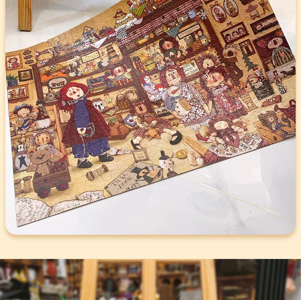 Artist's Doll Cabinet - 1000 Piece Jigsaw Puzzle - Handcrafted Artisan Collectible - SoftLore