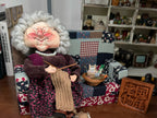 Kind Granny OOAK Handmade Fabric Art Doll, Poseable Collectible Artist Doll - Handcrafted Artisan Collectible - SoftLore