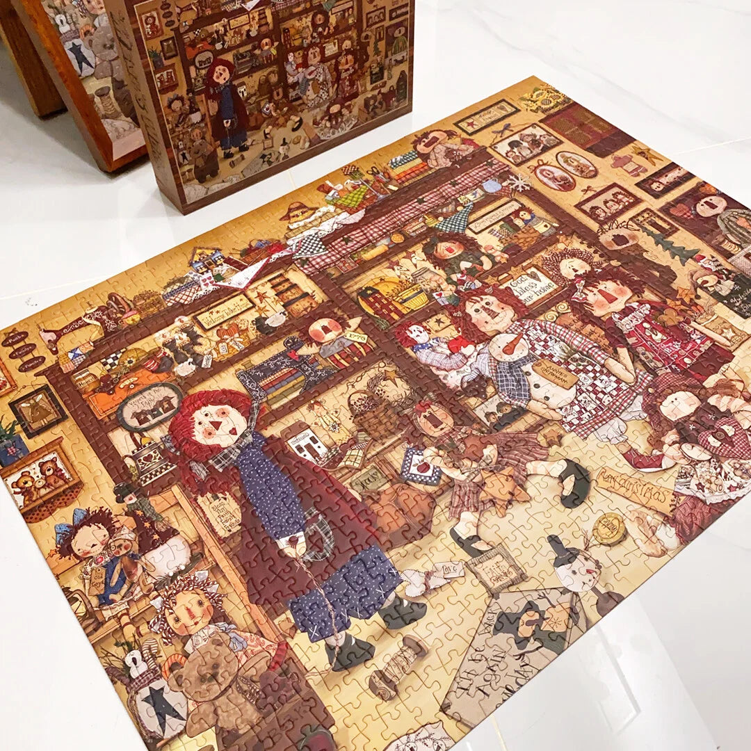 Artist's Doll Cabinet - 1000 Piece Jigsaw Puzzle - Handcrafted Artisan Collectible - SoftLore