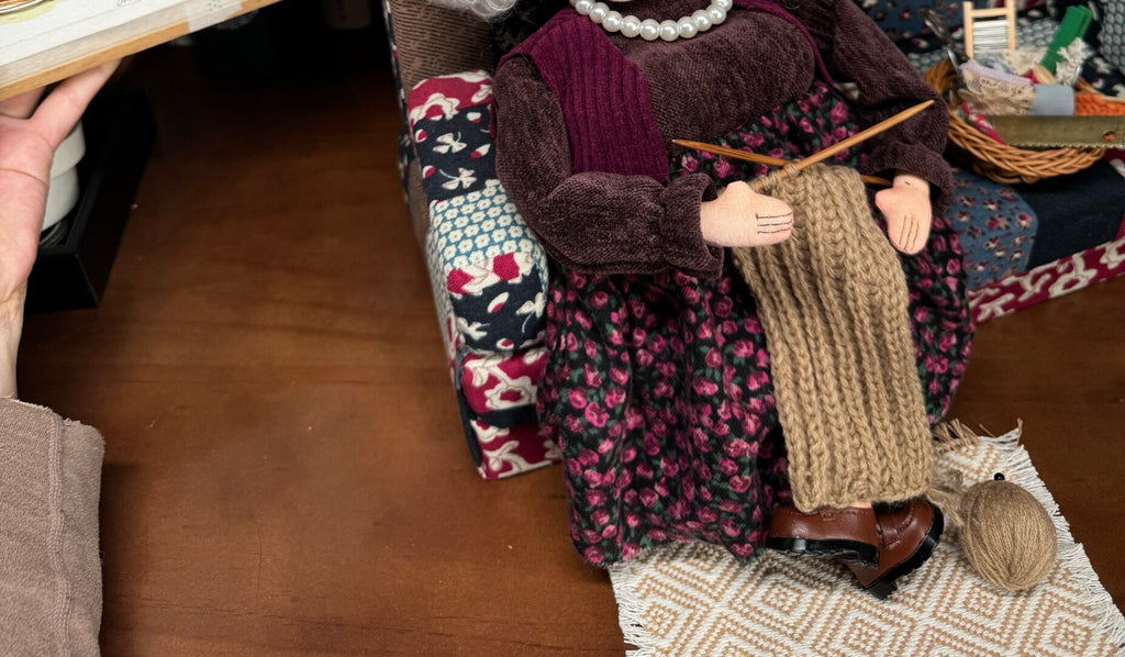Kind Granny OOAK Handmade Fabric Art Doll, Poseable Collectible Artist Doll - Handcrafted Artisan Collectible - SoftLore