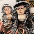 Leopard Auntie Handmade Fabric Art Doll - Handcrafted Artisan Collectible - SoftLore