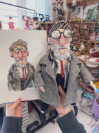 Tweed Uncle Handmade Fabric Art Doll - Handcrafted Artisan Collectible - SoftLore